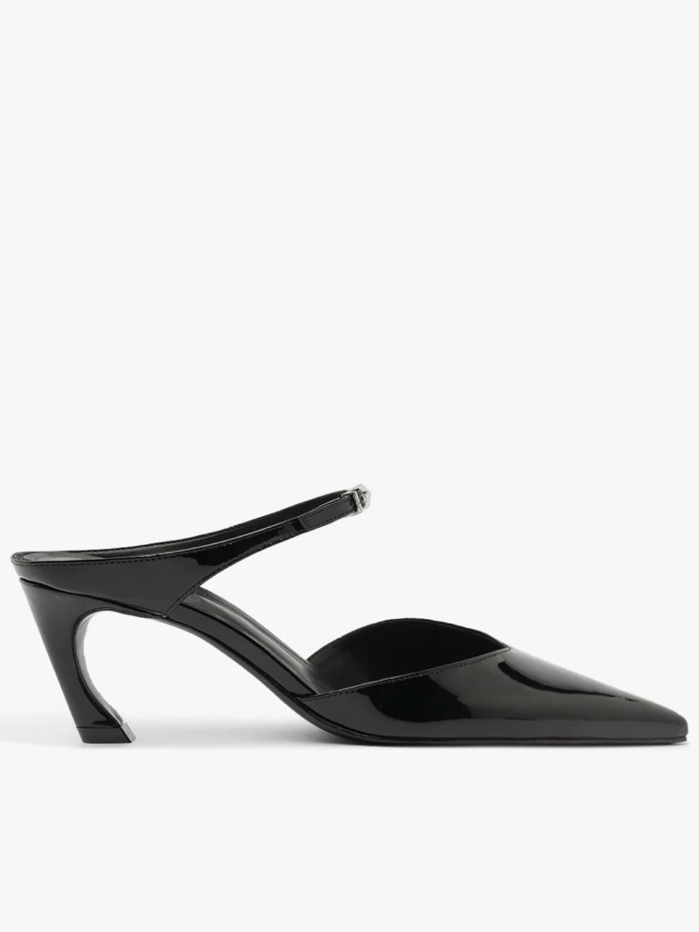 SCHUTZ Black Patent Pointed Slingback Mules NWT